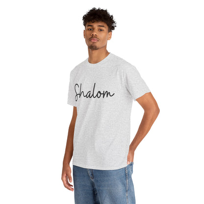 "Shalom" (Hebrew Greeting) Unisex Heavy Cotton Tee