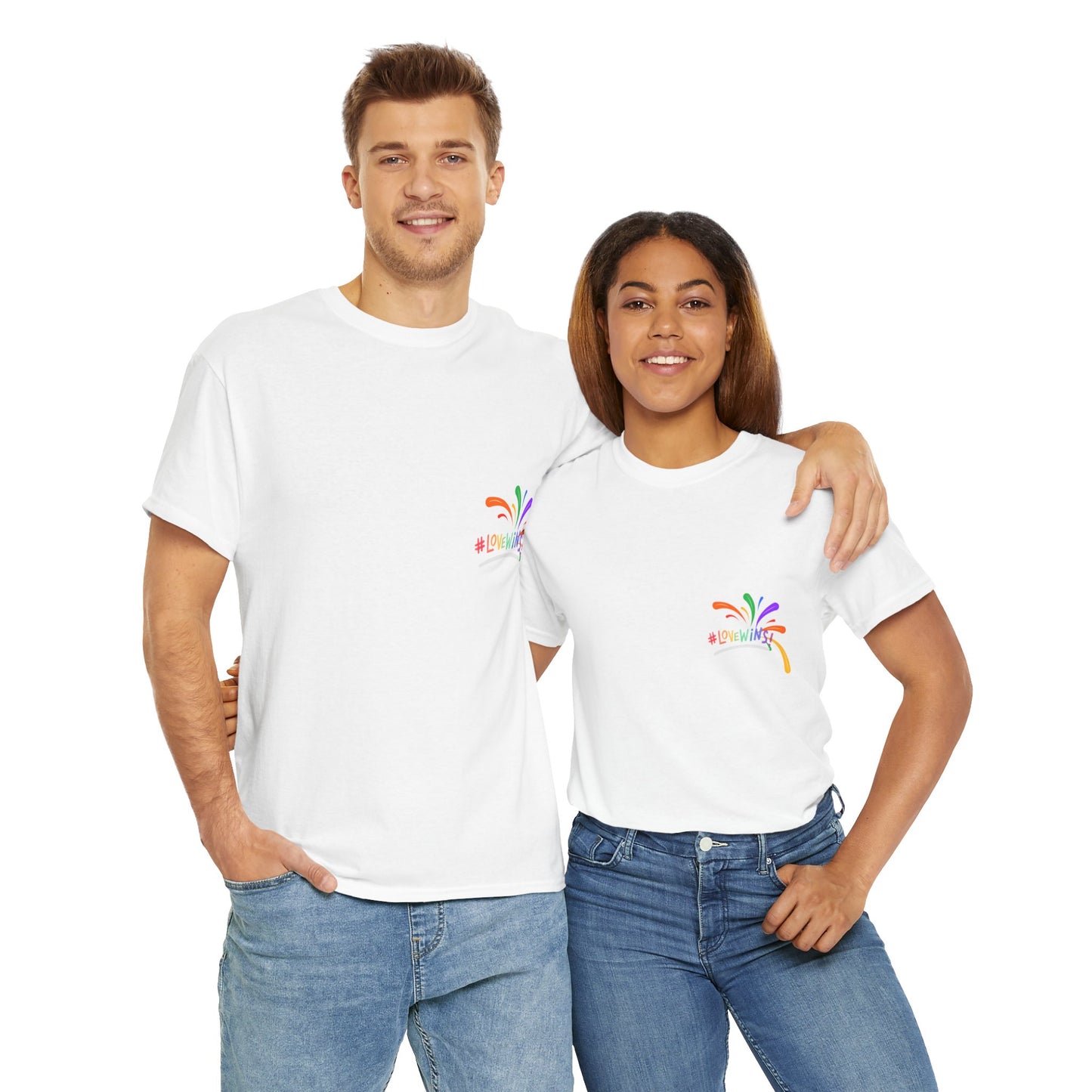 Unisex Heavy Cotton Tee - Love Wins Splatter Mini