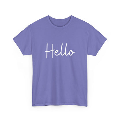 "Hello" (English Greeting) Unisex Heavy Cotton Tee