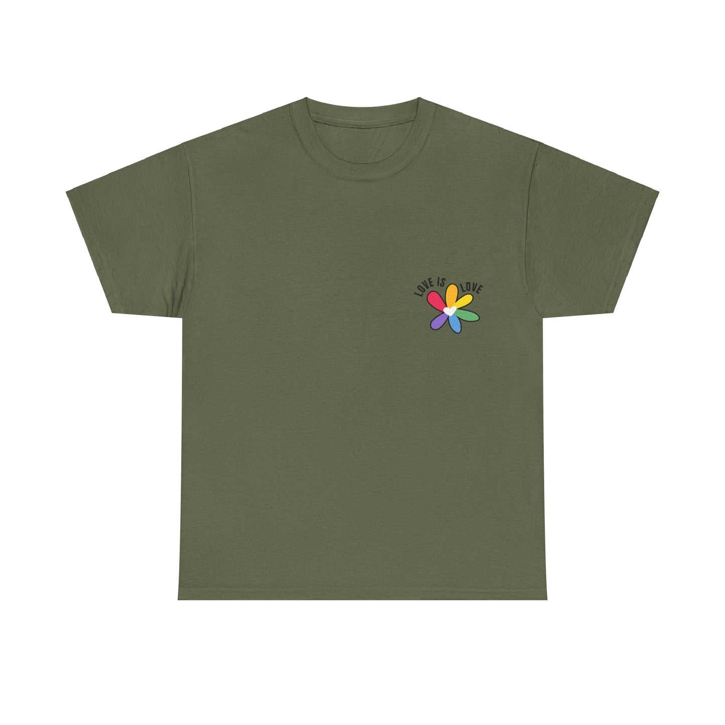 Unisex Heavy Cotton Tee - Rainbow Flower Mini