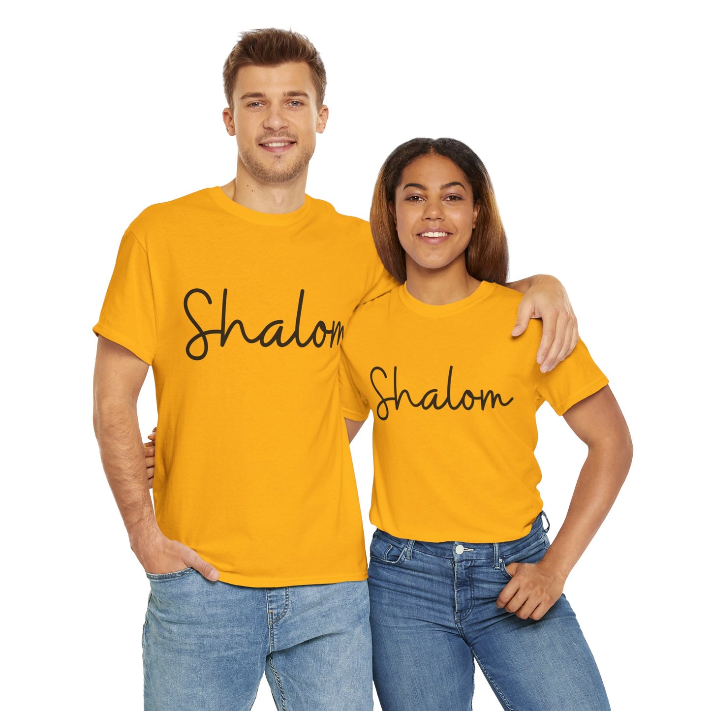 "Shalom" (Hebrew Greeting) Unisex Heavy Cotton Tee