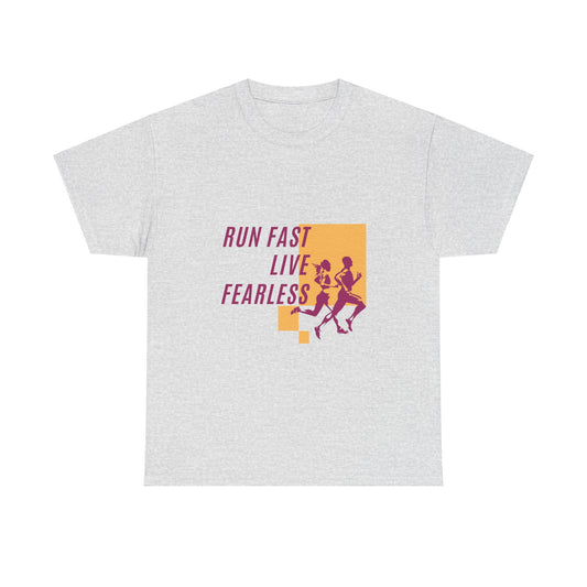 Unisex Heavy Cotton Tee - Run Fast, Live Fearless