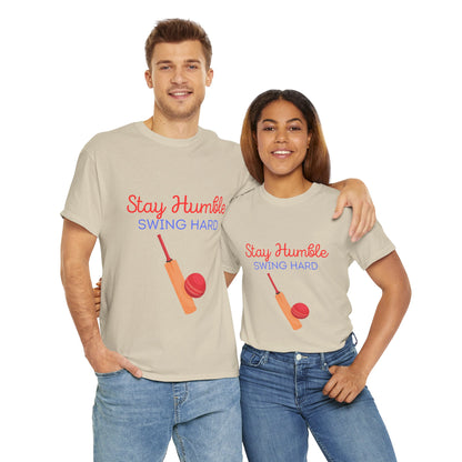 Unisex Heavy Cotton Tee - Stay Humble, Swing Hard