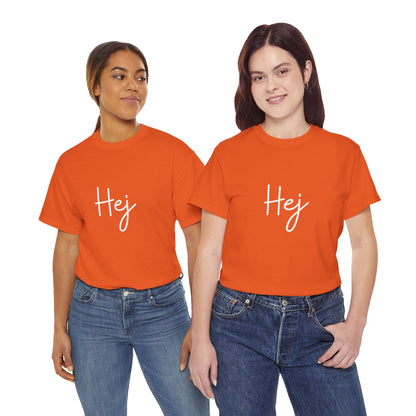 "Hej" & "Farvel" (Danish Greetings) Unisex Heavy Cotton Tee