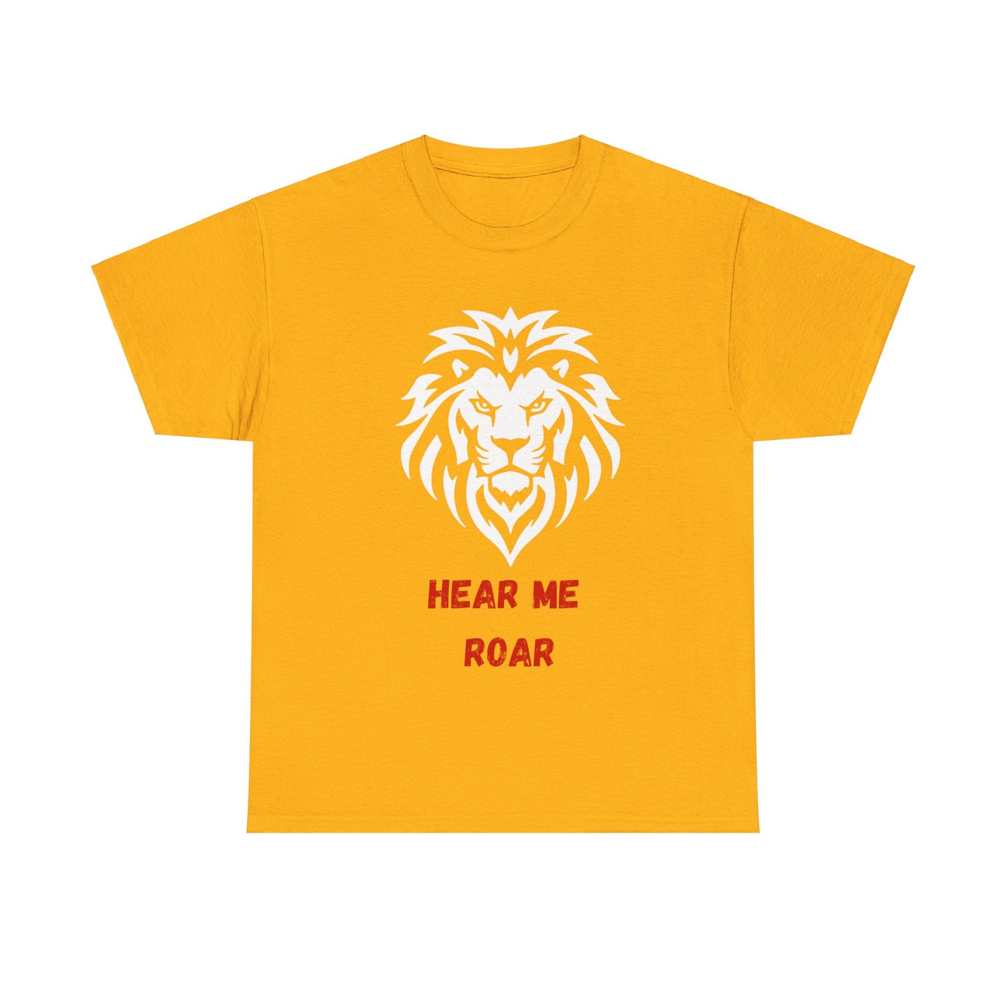 Hear me Roar T-Shirt, Bright, vibrant, make a statement t-shirt. This is for the bold, certain, animal lover, who adores a cat.  Full with paw on the rear. Wildlife.