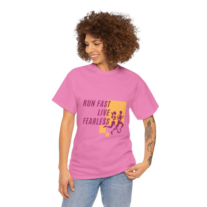 Unisex Heavy Cotton Tee - Run Fast, Live Fearless