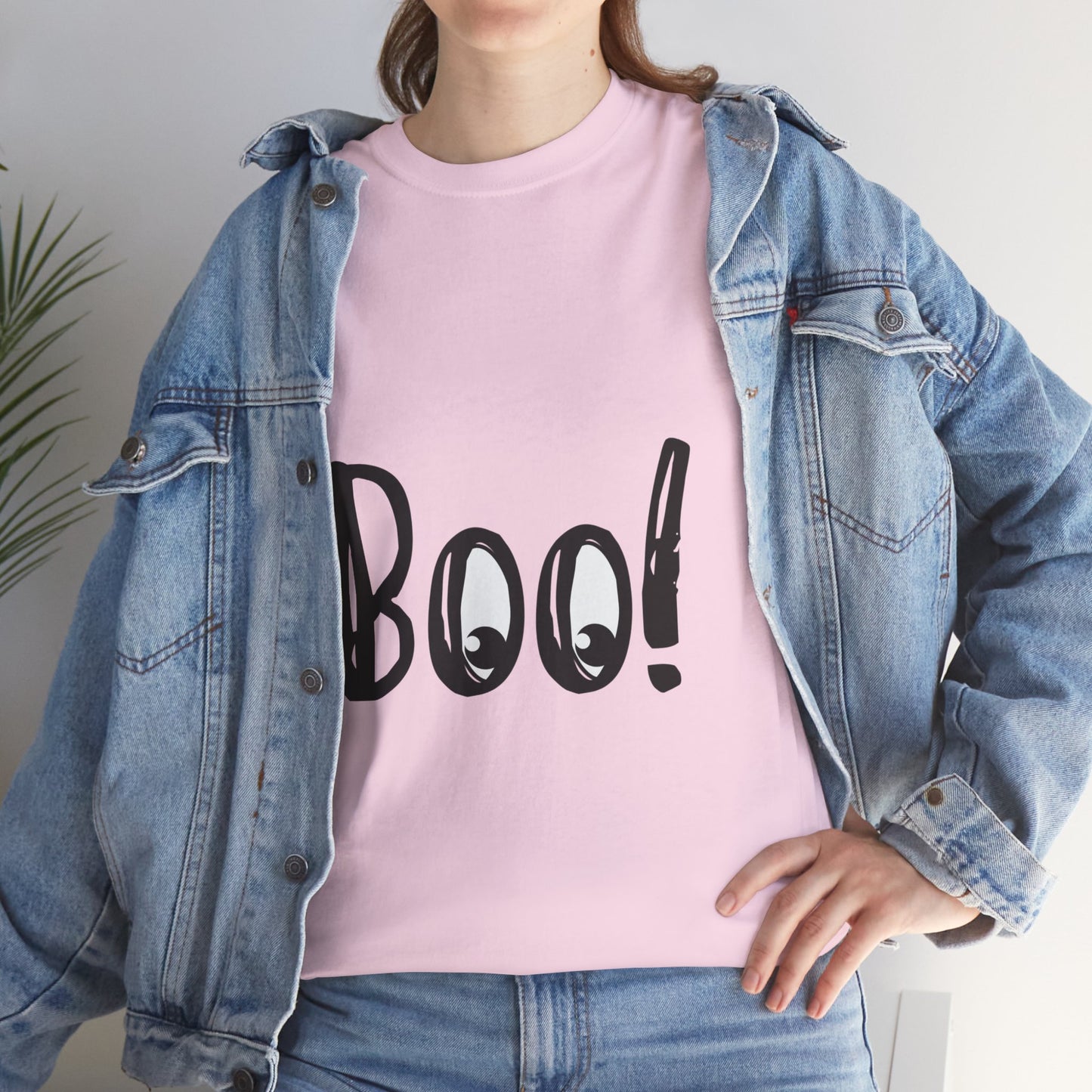 Unisex Heavy Cotton Tee - Boo Black Print