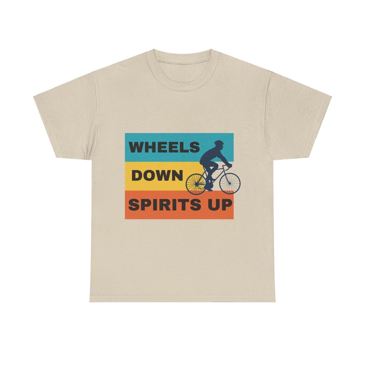 Unisex Heavy Cotton Tee - Wheels Down, Spirits Up