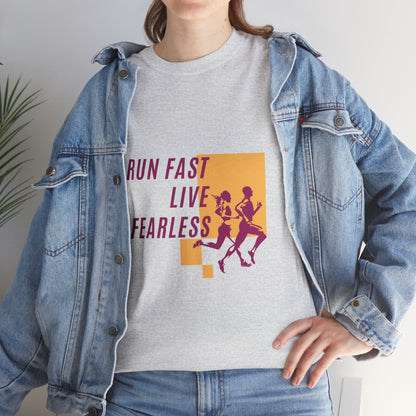 Unisex Heavy Cotton Tee - Run Fast, Live Fearless