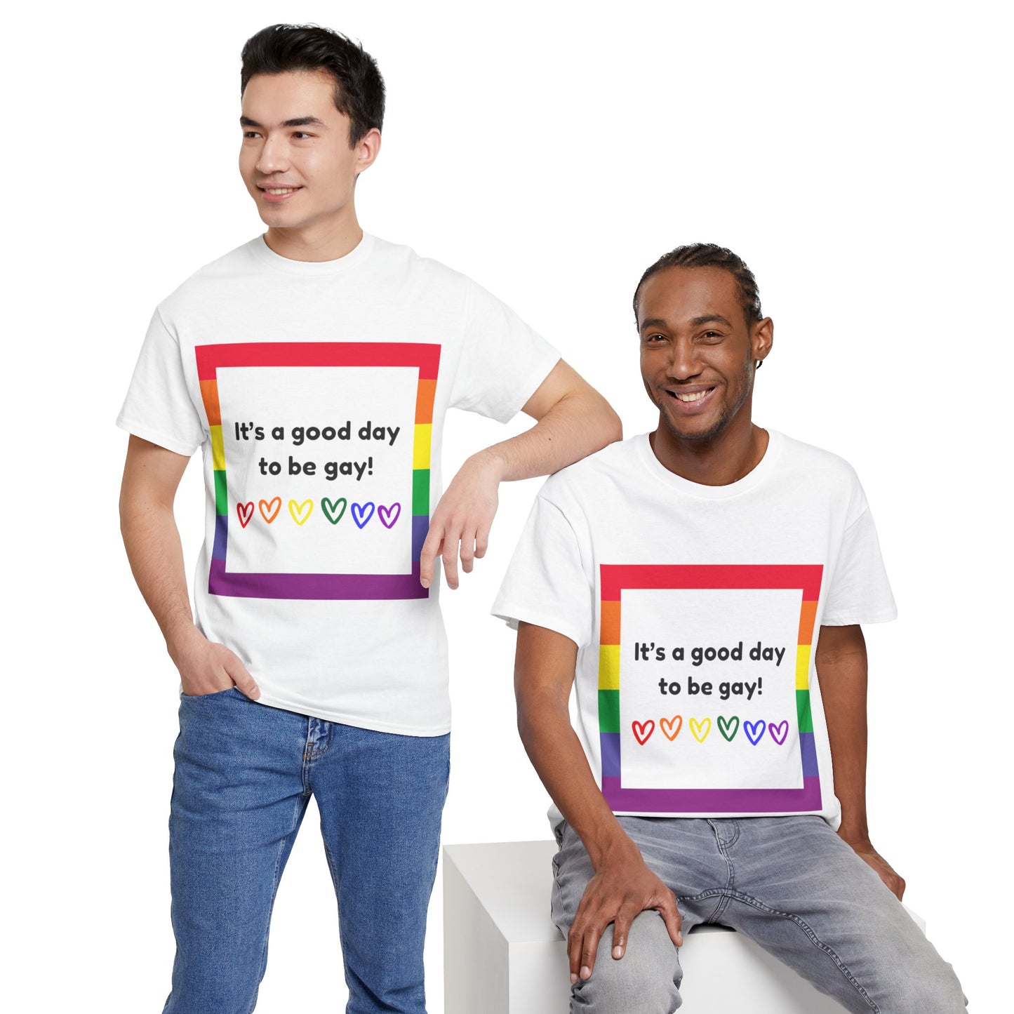 Unisex Heavy Cotton Tee - Good Day To Be Gay