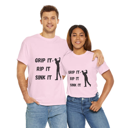 Unisex Heavy Cotton Tee - Grip It, Rip It, Sink It Man