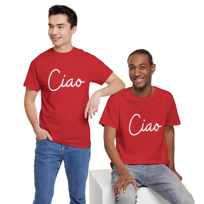 "Ciao" & "Arrivederci" (Italian Greetings) Unisex Heavy Cotton Tee