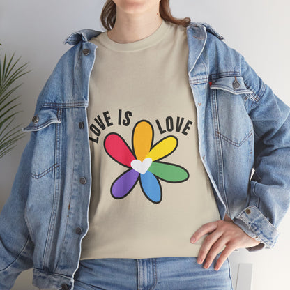 Unisex Heavy Cotton Tee - Rainbow Flower