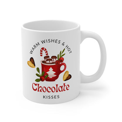 Mug Warm Wishes Hot Chocolate Kisses Festive Drink Design