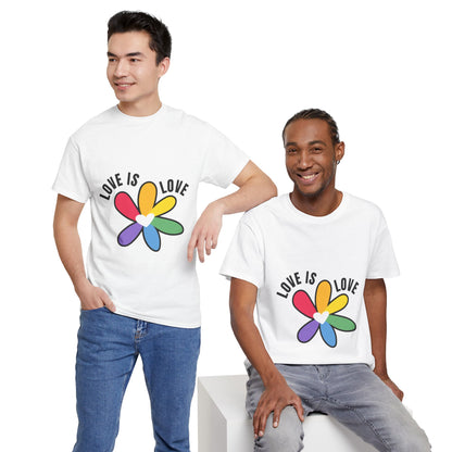 Unisex Heavy Cotton Tee - Rainbow Flower