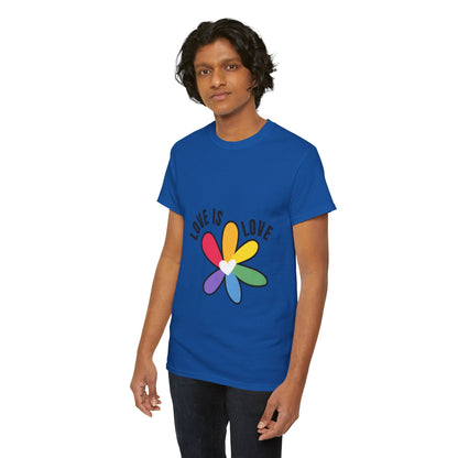 Unisex Heavy Cotton Tee - Rainbow Flower