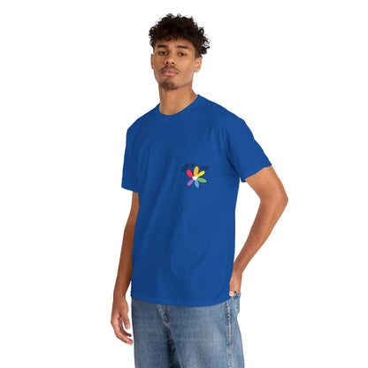 Unisex Heavy Cotton Tee - Rainbow Flower Mini