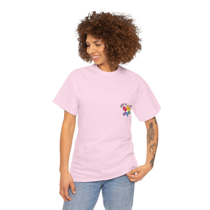 Unisex Heavy Cotton Tee - Rainbow Flower Mini