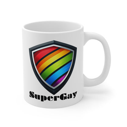 Super Gay Super Hero Badge Mug