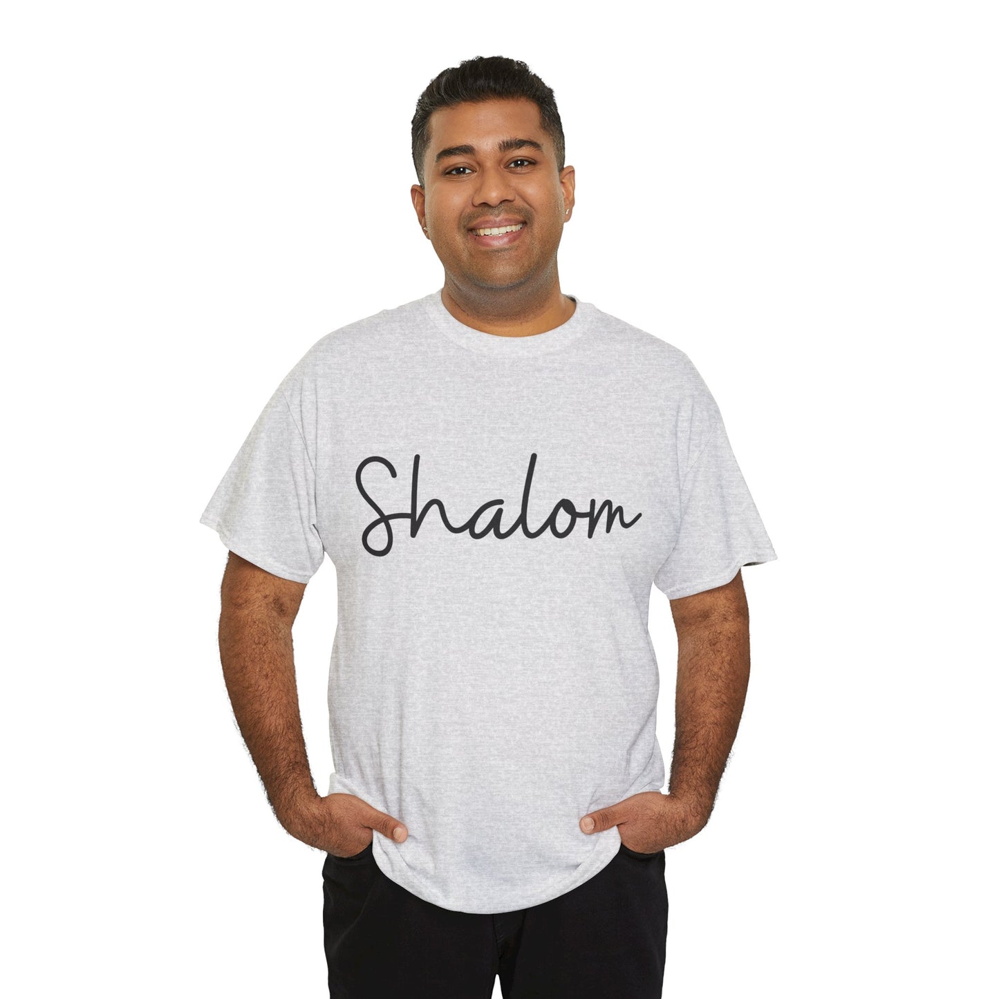 "Shalom" (Hebrew Greeting) Unisex Heavy Cotton Tee