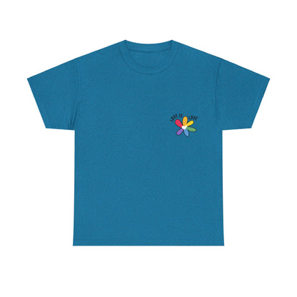 Unisex Heavy Cotton Tee - Rainbow Flower Mini