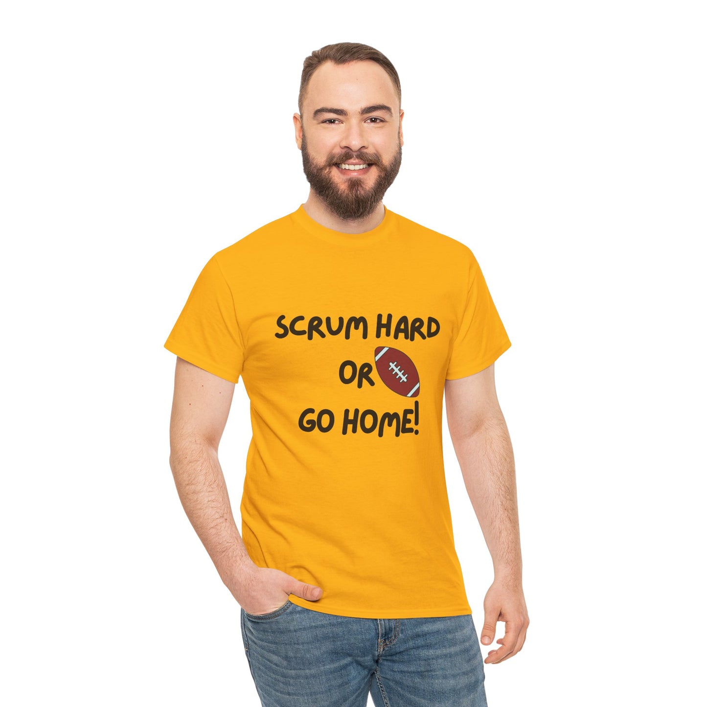 Unisex Heavy Cotton Tee - Scrum Hard Or Go Home