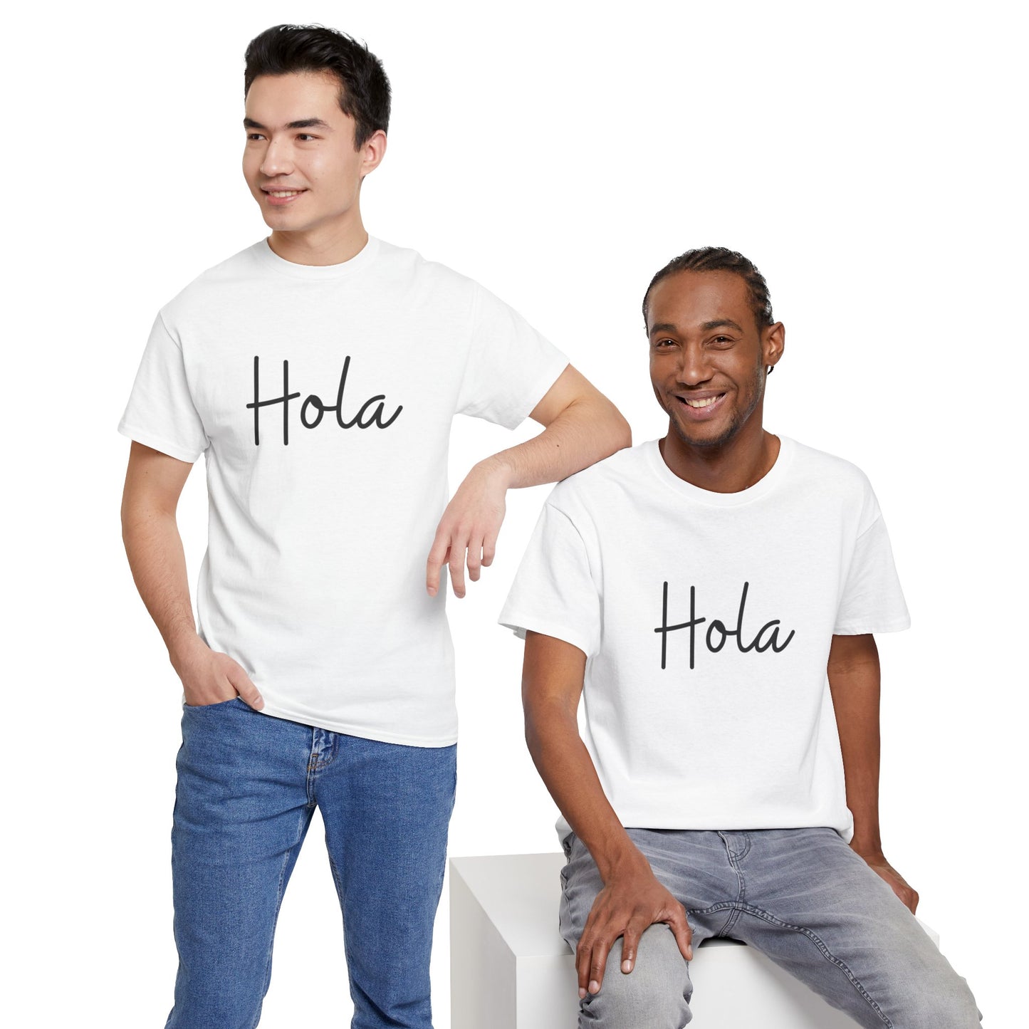 "Hola" & "Hasta Luego" (Spanish Greetings) Unisex Heavy Cotton Tee