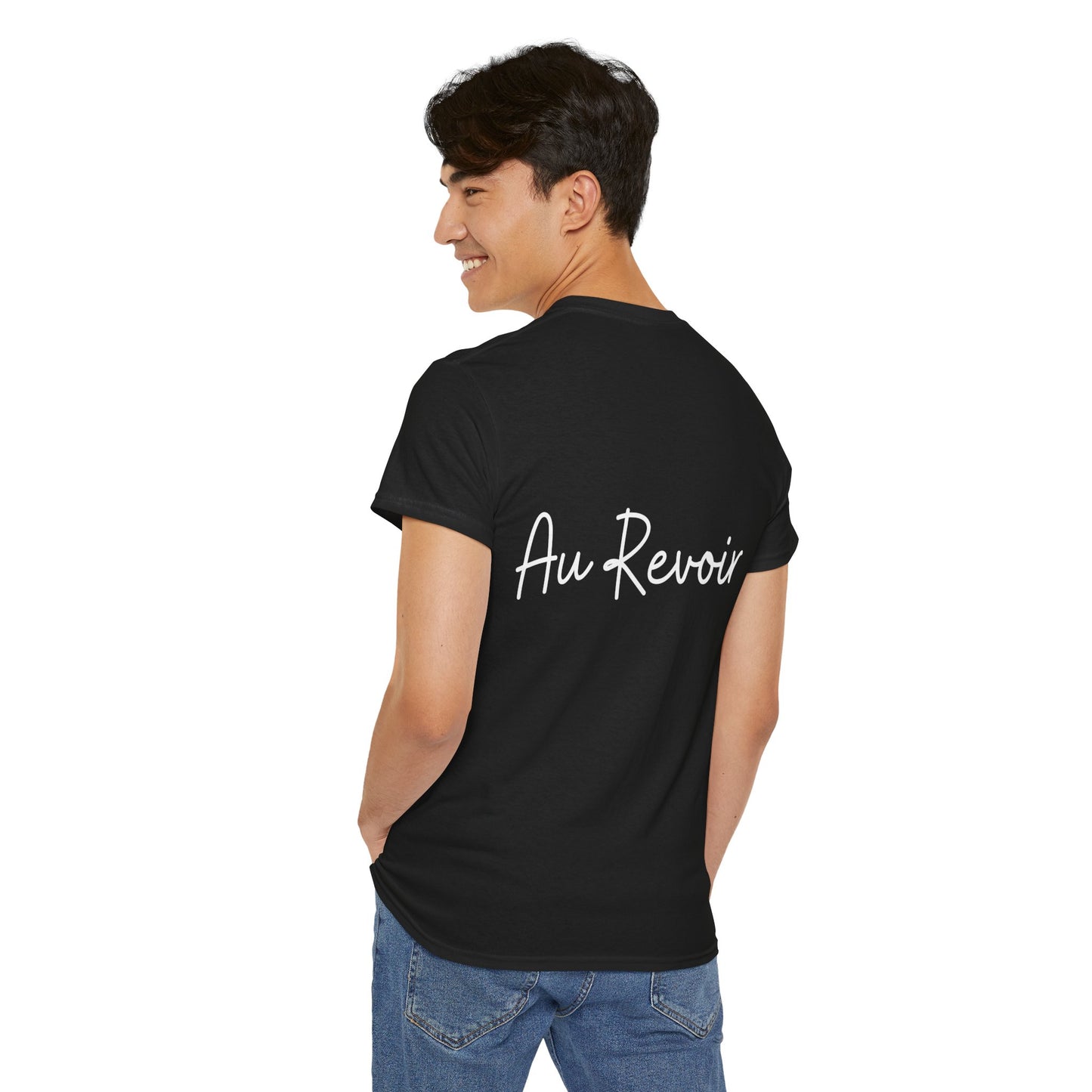 "Bonjour" & "Au Revoir" (French Greetings) Unisex Heavy Cotton Tee