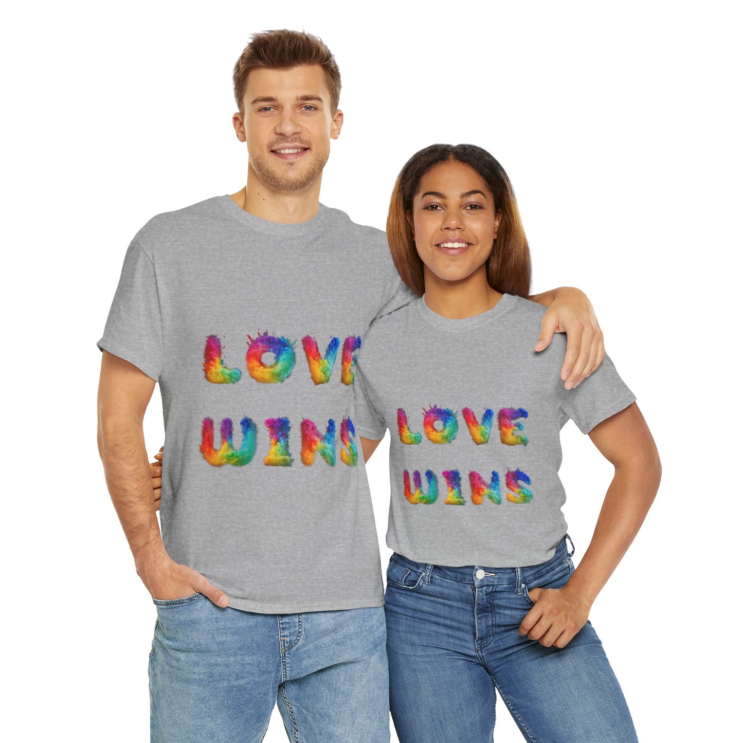 Unisex Heavy Cotton Tee - Love Wins Burst