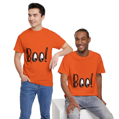 Unisex Heavy Cotton Tee - Boo Black Print