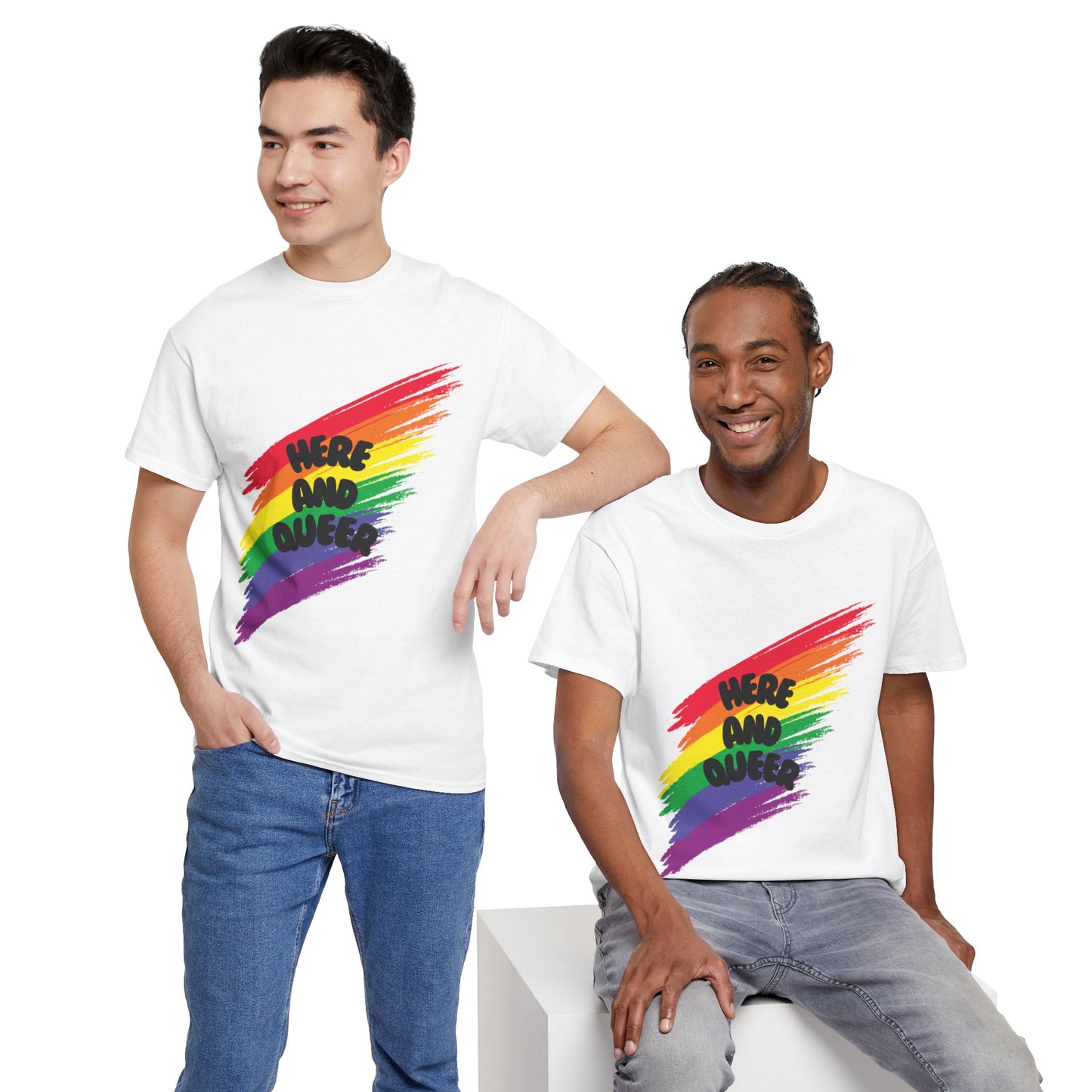 Unisex Heavy Cotton Tee - Here And Queer