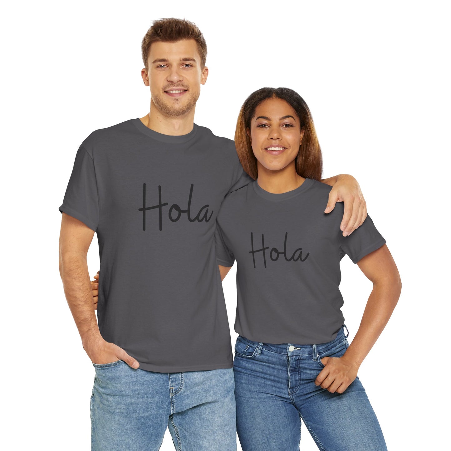 "Hola" & "Hasta Luego" (Spanish Greetings) Unisex Heavy Cotton Tee