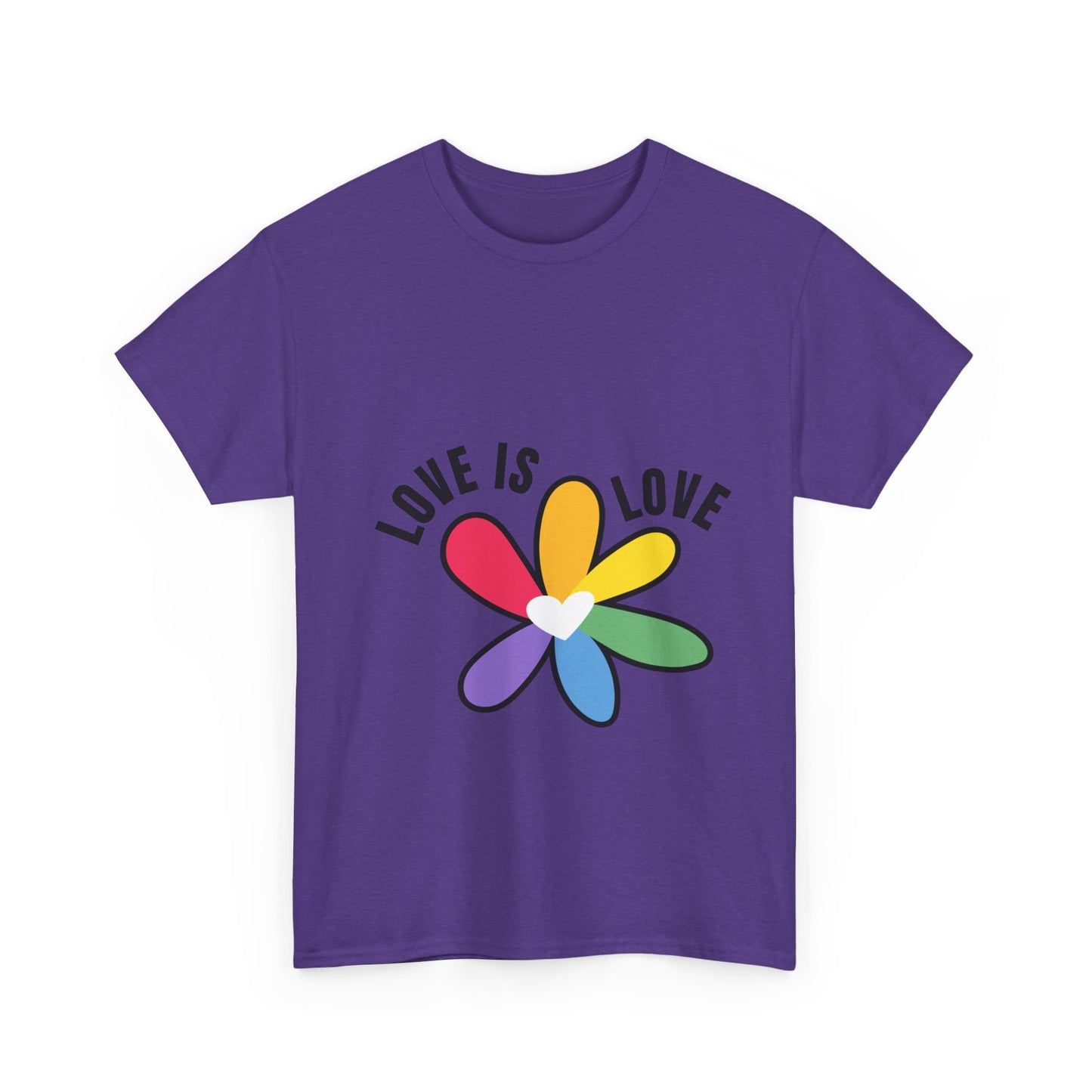 Unisex Heavy Cotton Tee - Rainbow Flower