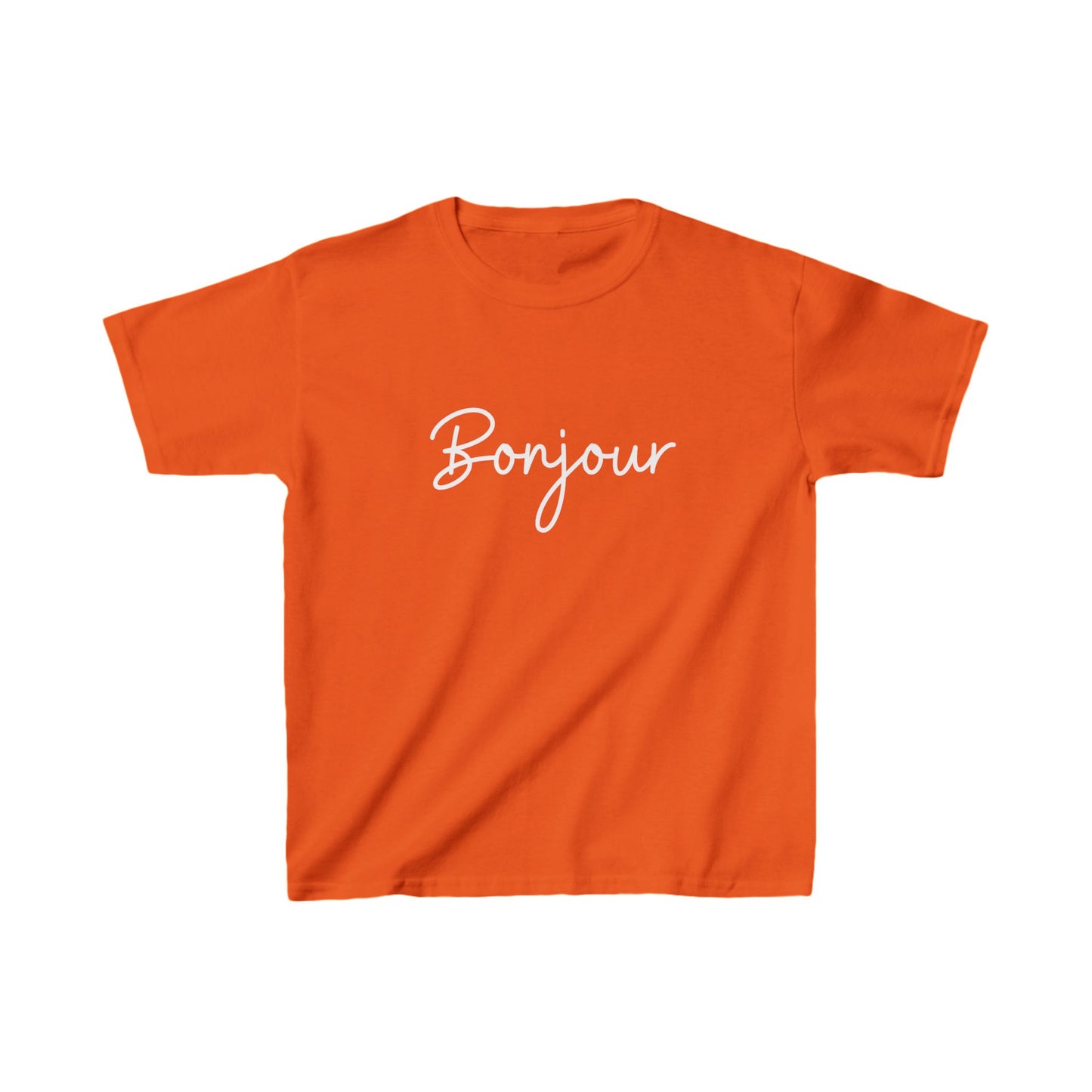 "Bonjour" & "Au Revoir" (French Greetings) Kids Heavy Cotton™ Tee