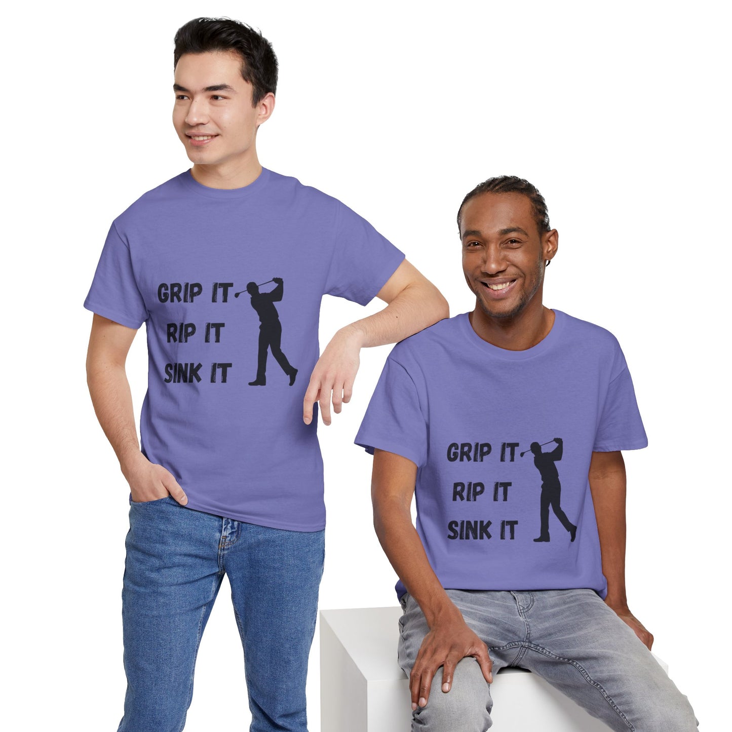 Unisex Heavy Cotton Tee - Grip It, Rip It, Sink It Man