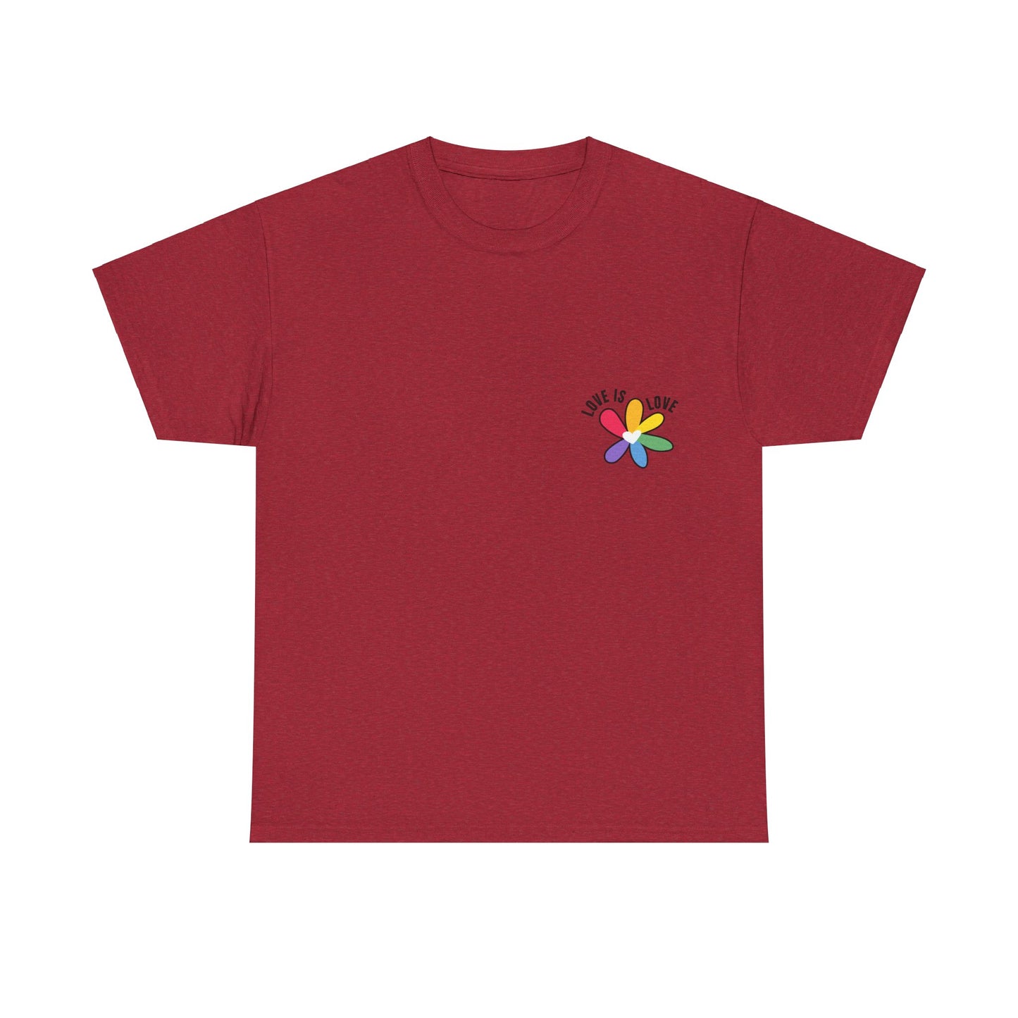 Unisex Heavy Cotton Tee - Rainbow Flower Mini