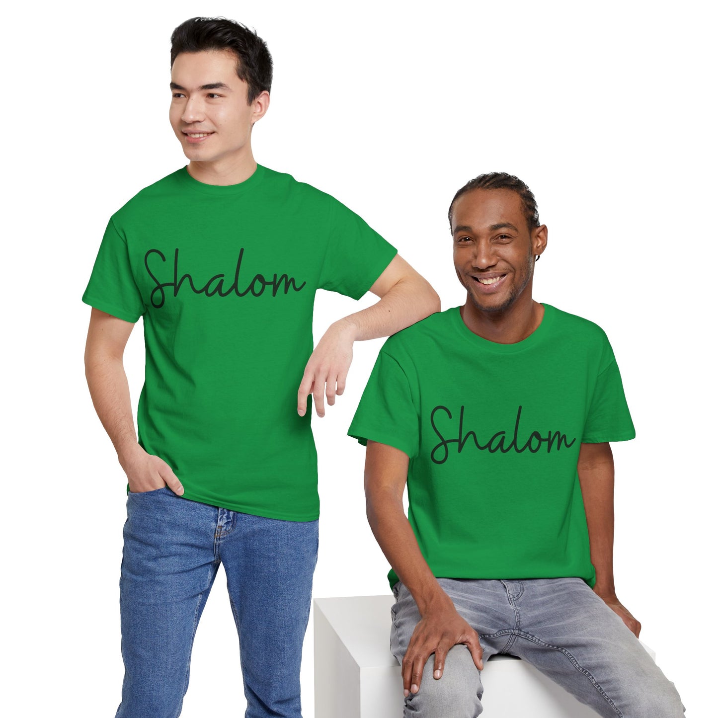 "Shalom" (Hebrew Greeting) Unisex Heavy Cotton Tee