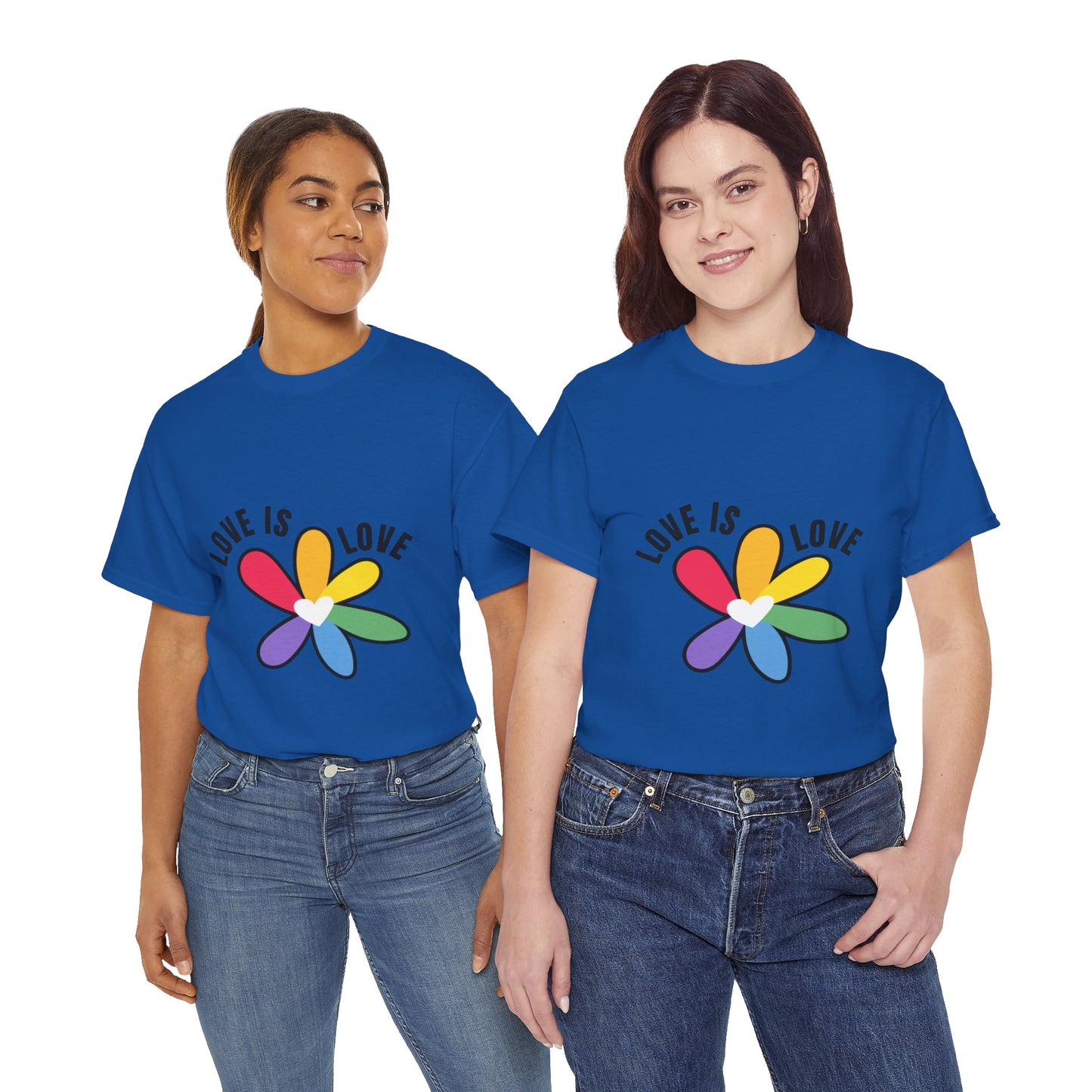 Unisex Heavy Cotton Tee - Rainbow Flower