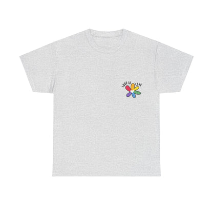 Unisex Heavy Cotton Tee - Rainbow Flower Mini