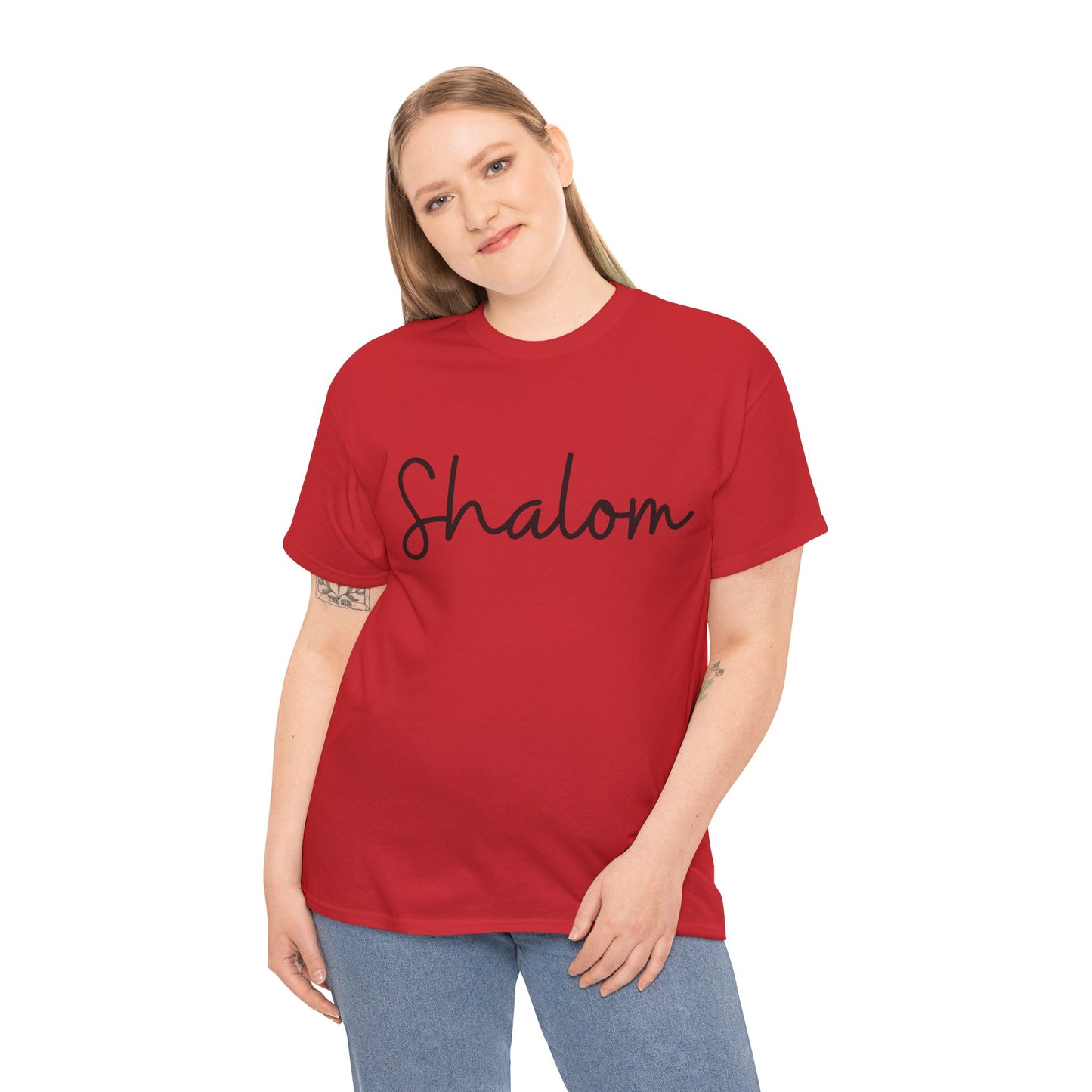 "Shalom" (Hebrew Greeting) Unisex Heavy Cotton Tee