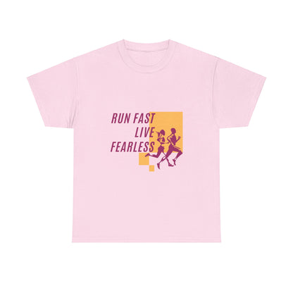 Unisex Heavy Cotton Tee - Run Fast, Live Fearless