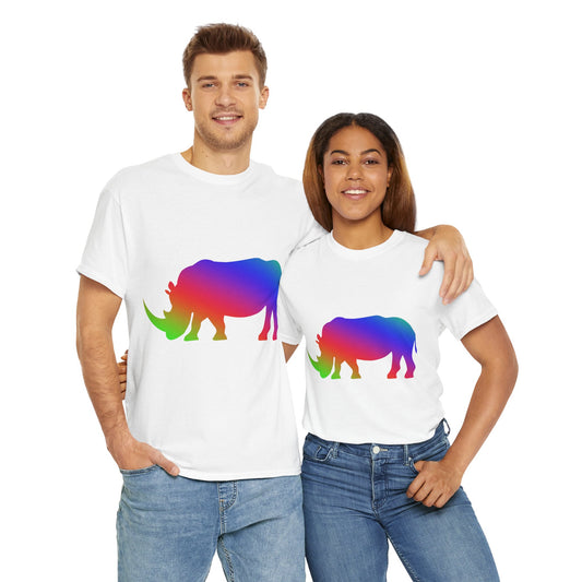 Vibrant, rainbow, colourful Rhino. Ideal for any animal or wildlife lover.  T-SHIRT Use your imagine, bringing magic and sparkle to your life.