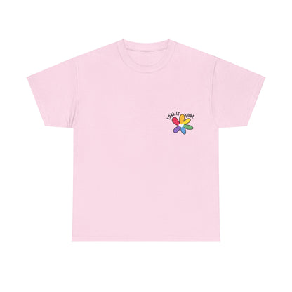 Unisex Heavy Cotton Tee - Rainbow Flower Mini