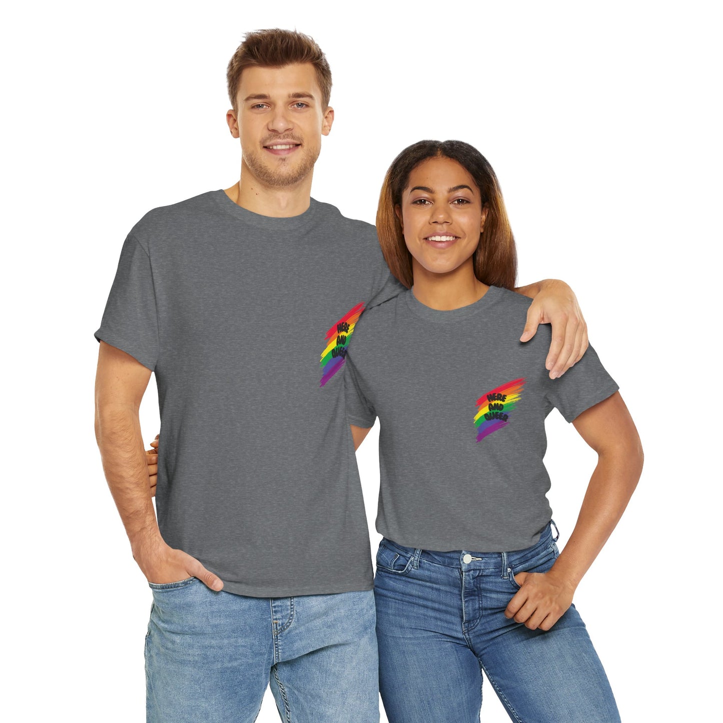 Unisex Heavy Cotton Tee - Here And Queer Mini