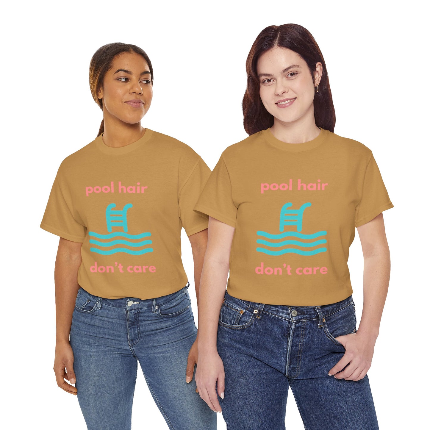 Unisex Heavy Cotton Tee - Pool Hair, Don't Care