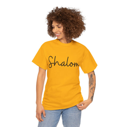 "Shalom" (Hebrew Greeting) Unisex Heavy Cotton Tee