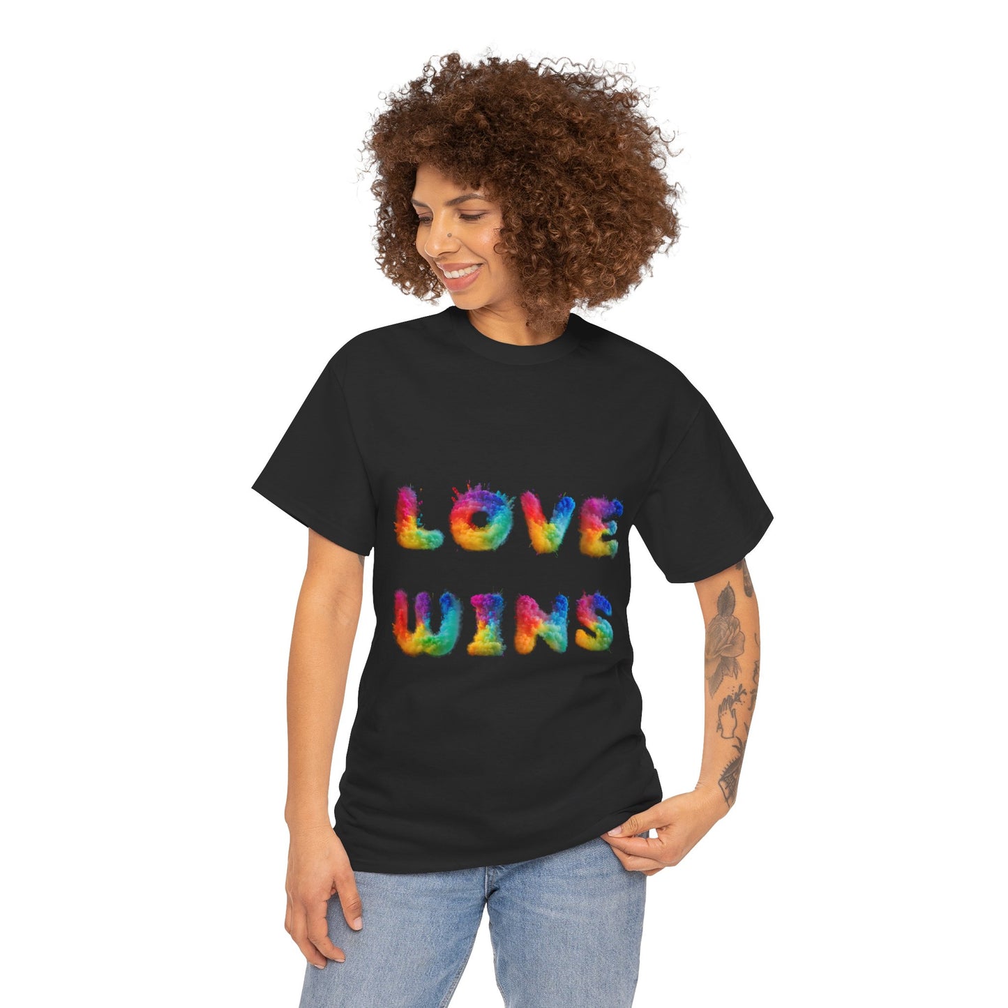 Unisex Heavy Cotton Tee - Love Wins Burst