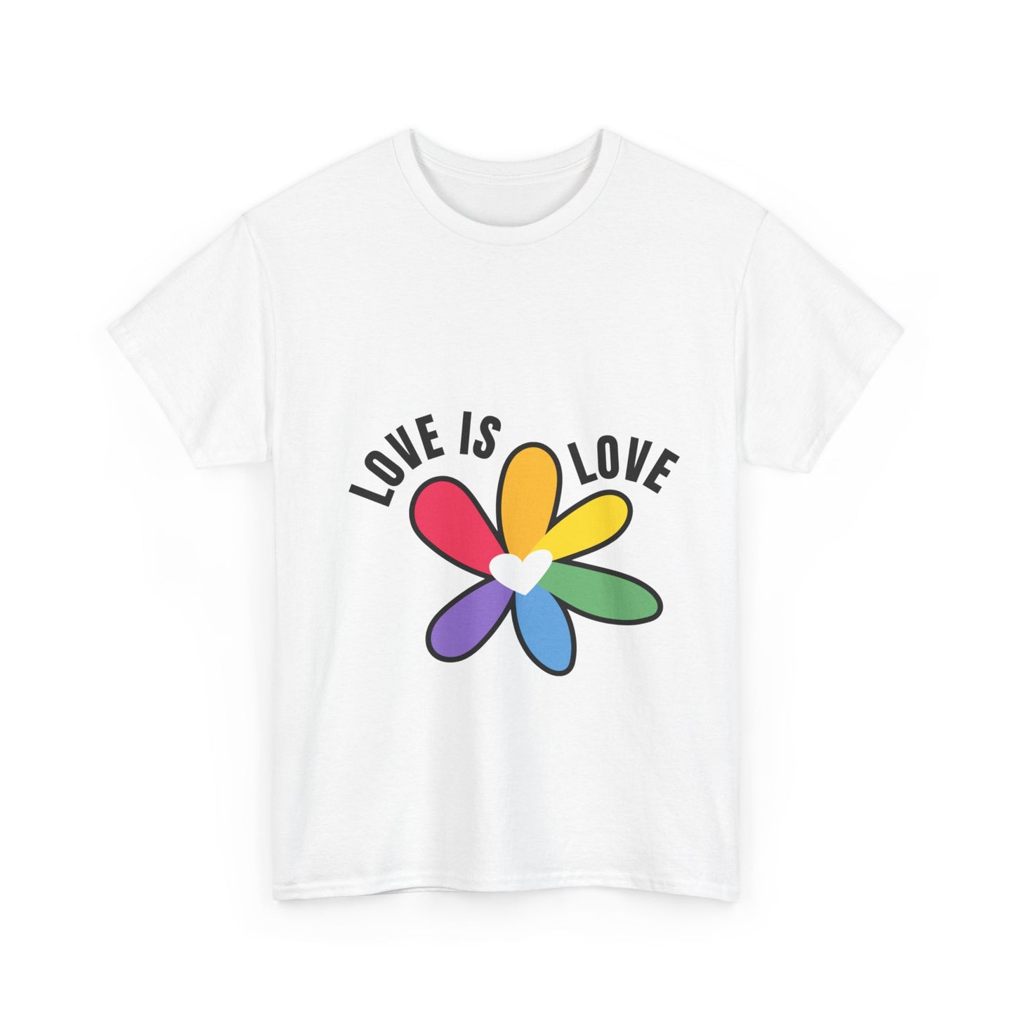 Unisex Heavy Cotton Tee - Rainbow Flower