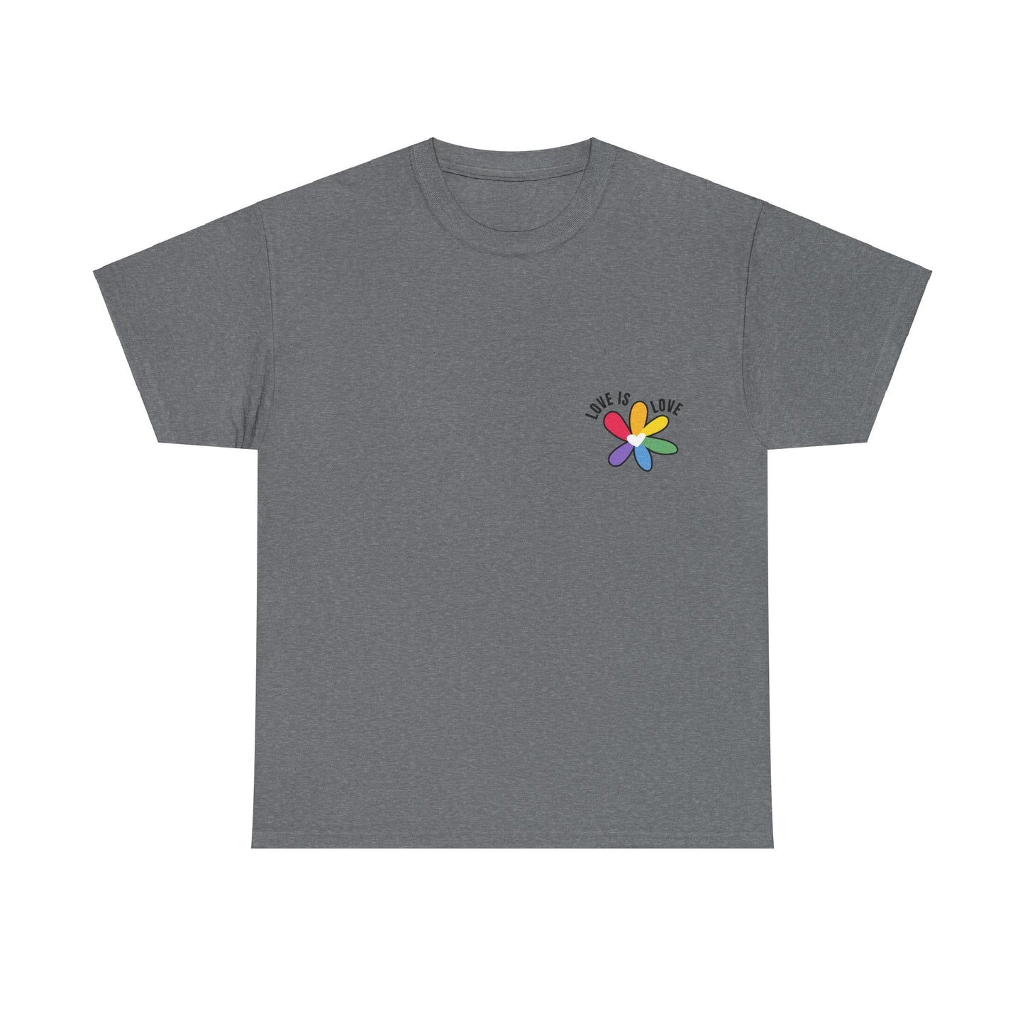 Unisex Heavy Cotton Tee - Rainbow Flower Mini