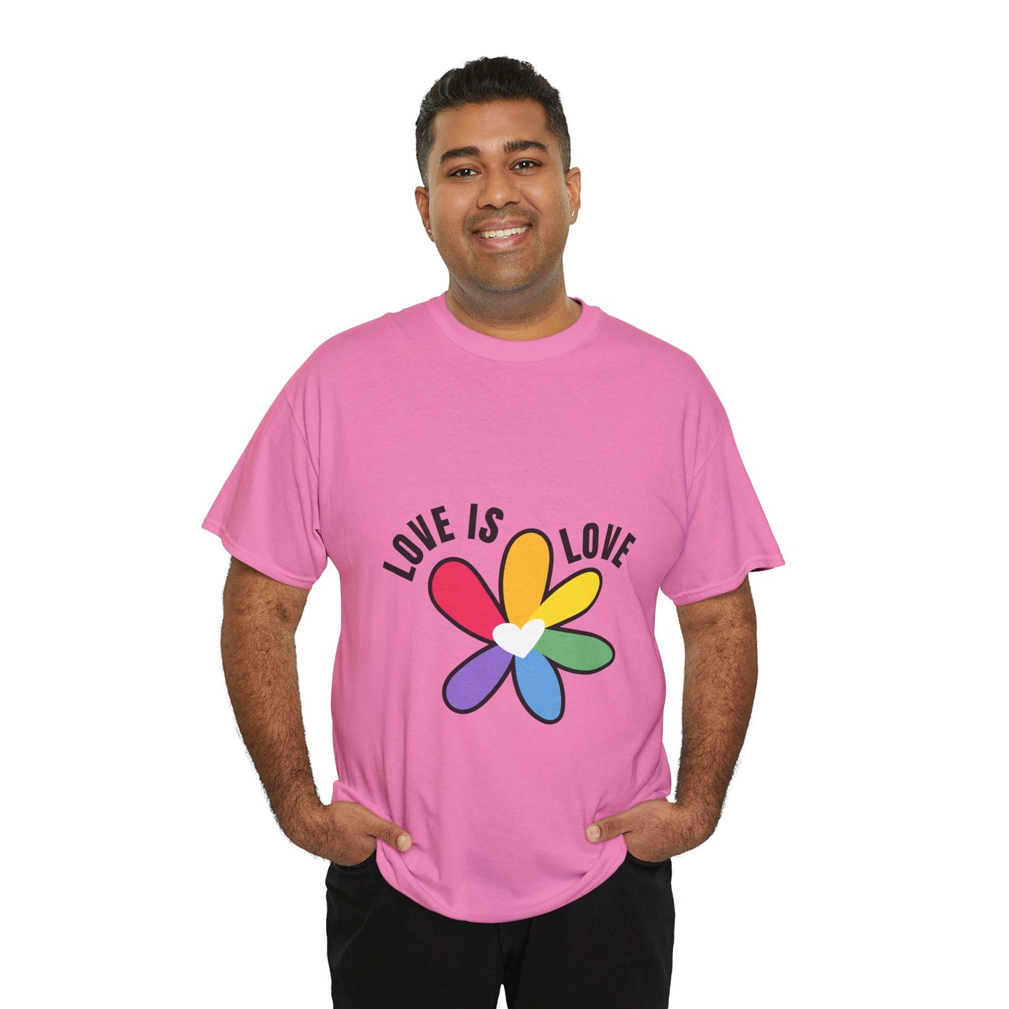 Unisex Heavy Cotton Tee - Rainbow Flower